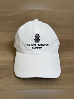 The Ritz-Carlton Club Sarasota Hat Cap Strapback White Logo Golf Resort Hotel